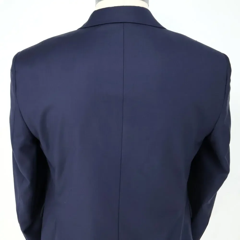 Jos A Bank Traveler Sport Coat Mens 42S Blue Wool Lined Blazer Jacket Preppy